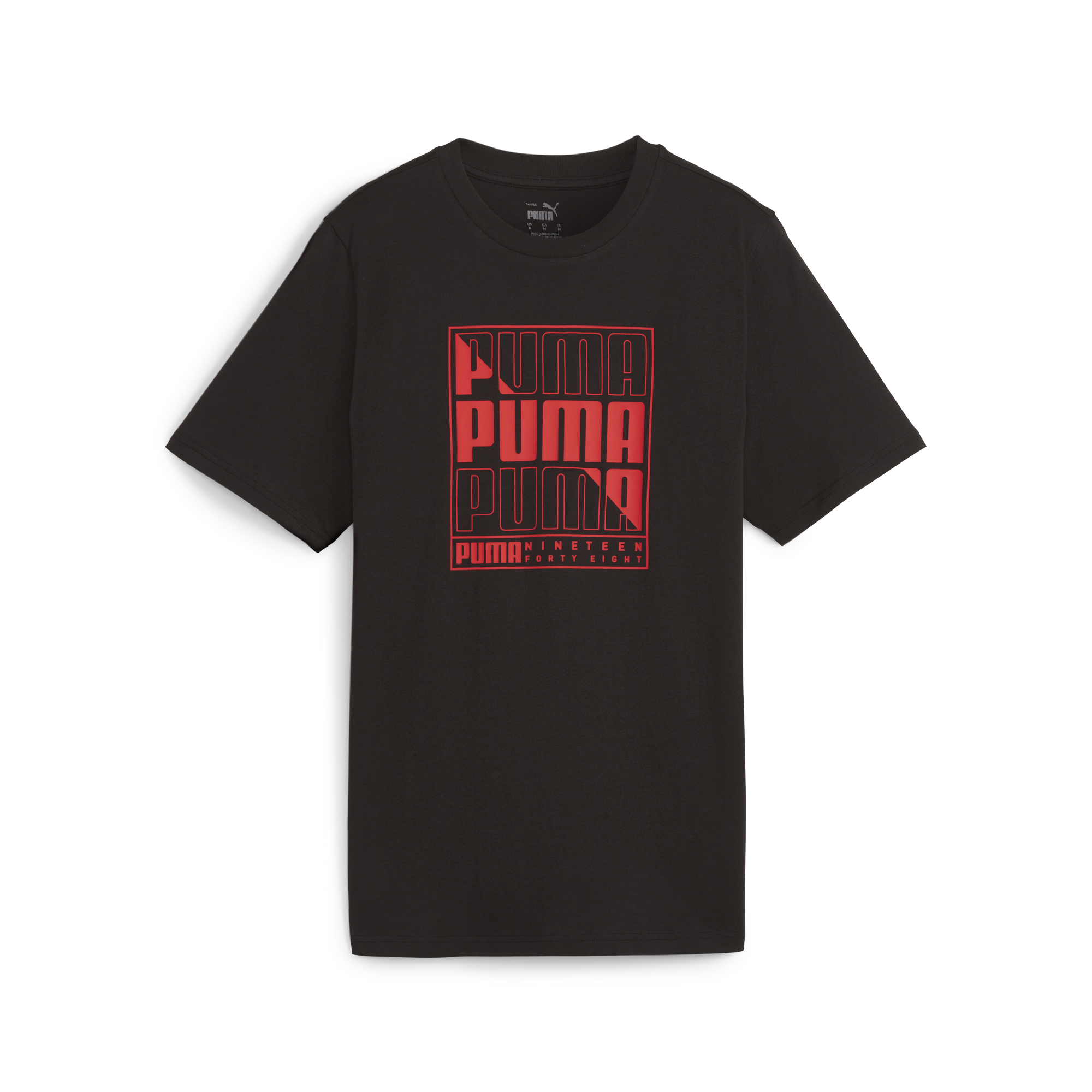 T-shirt nera da uomo con logo rosso Puma Graphics, Abbigliamento Sport, SKU a722000396, Immagine 0